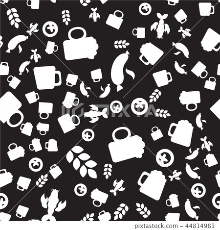 Oktoberfest Seamless Pattern With Drink and Food - Stock Illustration ...