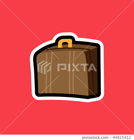 Cartoon sticker with suitcase for travelling Cartoon sticker with suitcase for travelling 44815412