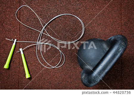 kettlebell and jump rope 44820736