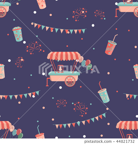 Amusement park seamless pattern 44821732