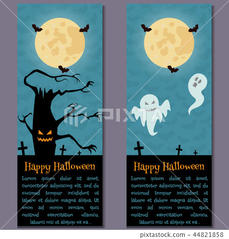 Cartoon Halloween Vertical Banner Stock Illustration 44821858