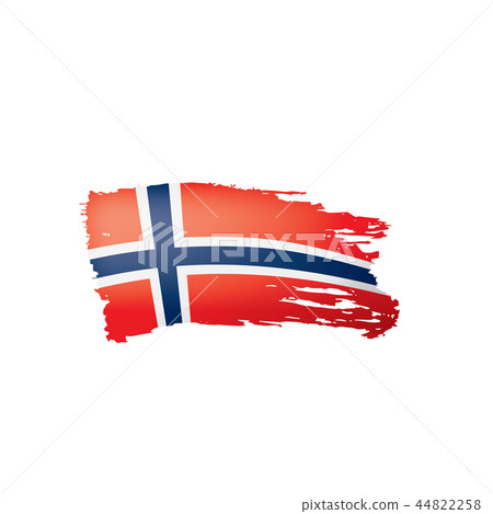 Norway flag, vector illustration on a white background. 44822258