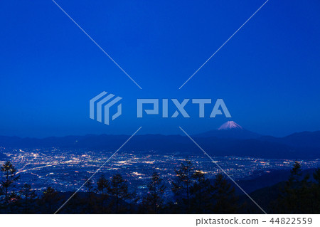 Kofu Basin night view and Mt. Fuji seen from Mt. Amari (Yamanashi Prefecture) Kofu Basin night view and Mt. Fuji seen from Mt. Amari (Yamanashi Prefecture) 44822559