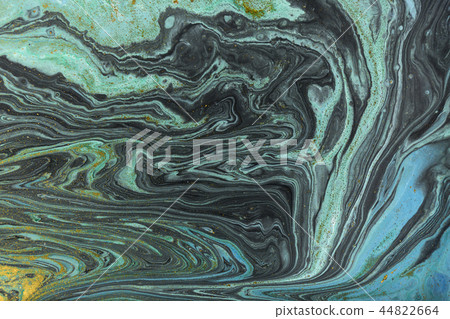 Marble abstract acrylic background. Blue marbling artwork texture. 44822664