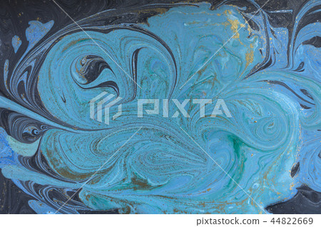 Marble abstract acrylic background. Blue marbling artwork texture. 44822669
