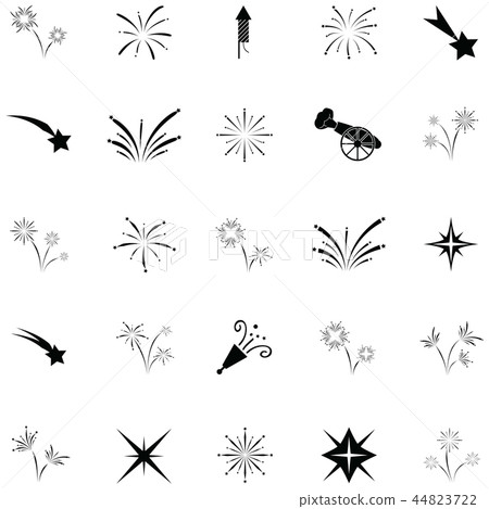 pyrotechnic icon set 44823722