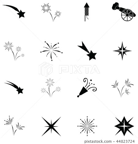 pyrotechnic icon set 44823724