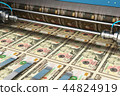 Printing 10 US dollar USD money banknotes Printing 10 US dollar USD money banknotes 44824919