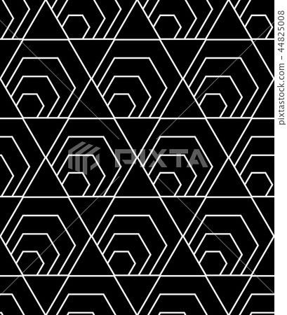 Seamless hexagons pattern. Black background. Seamless hexagons pattern. Black background. 44825008