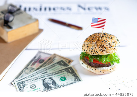 Delicious homemade hamburger with fresh vegetables 44825075