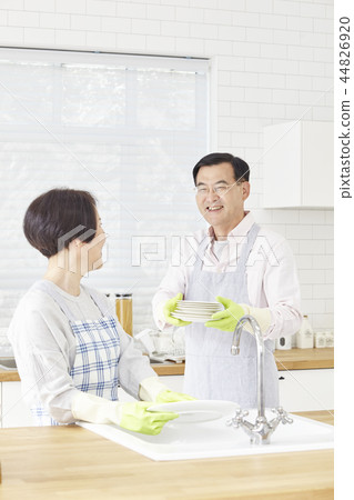 洗碗，廚房，情侶 44826920