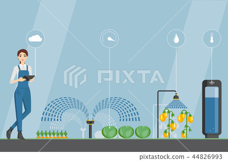 Woman farmer with tablet  44826993