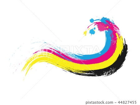 cmyk printing colors wave illustration 44827455