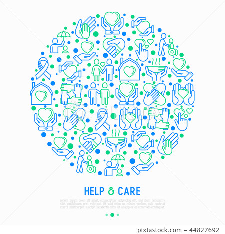 Help and care concept in circle Help and care concept in circle 44827692