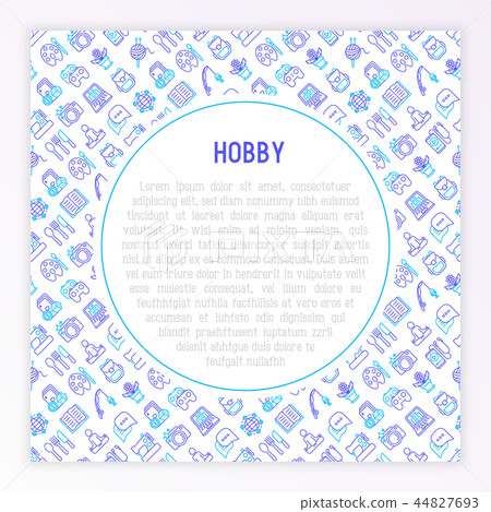 Hobby concept with thin line icons Hobby concept with thin line icons 44827693