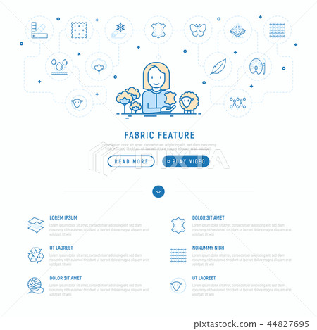 Seamstress with thin line icons 44827695