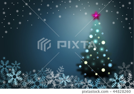 Winter holiday background with snow and fur-tree Winter holiday background with snow and fur-tree 44828260
