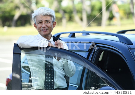 Car business trip romance gray businessman smile Car business trip romance gray businessman smile 44828851