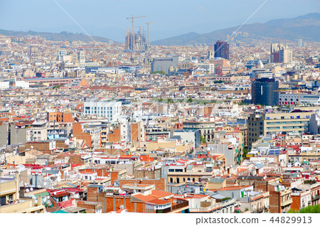 Picturesque view from above on Barcelona, Spain Picturesque view from above on Barcelona, Spain 44829913