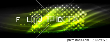 Liquid neon flowing waves, glowing light lines background 44829973