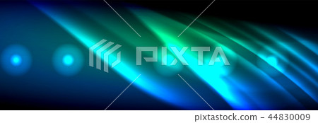 Liquid neon flowing waves, glowing light lines background 44830009
