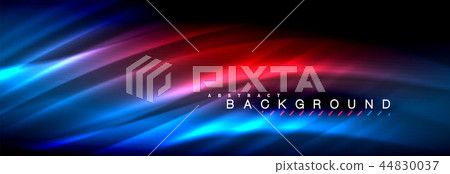 Neon glowing fluid wave lines, magic energy space light concept, abstract background wallpaper 44830037