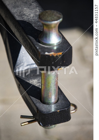 Big metal hitch for a new tractor close-up shot. Big metal hitch for a new tractor close-up shot. 44831157