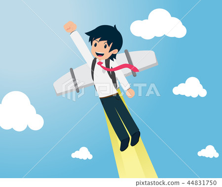 Salary Man 01 are Flying fast with Jet pack Salary Man 01 are Flying fast with Jet pack 44831750