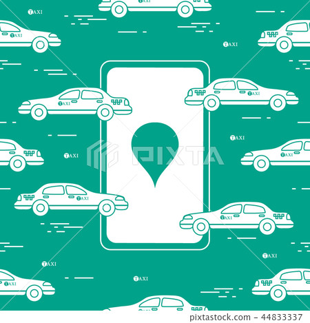 Taxi pattern with taxi mobile app 44833337