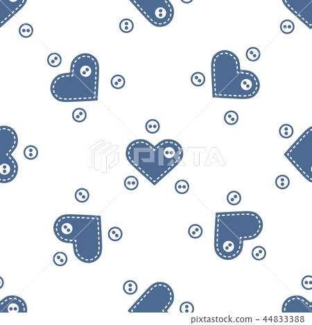 Pattern with hearts and buttons Valentine's Pattern with hearts and buttons Valentine's 44833388
