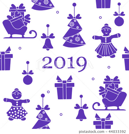 Seamless pattern with christmas, new year symbols Seamless pattern with christmas, new year symbols 44833392