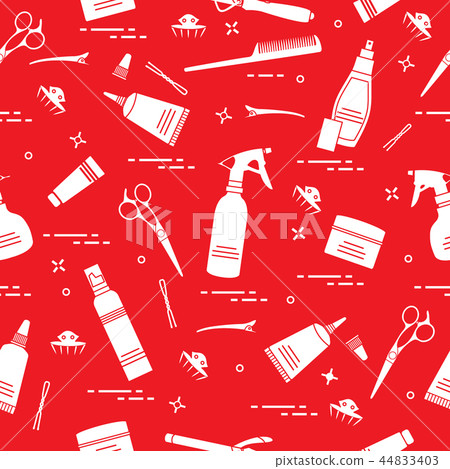Seamless pattern with professional hairdresser 44833403
