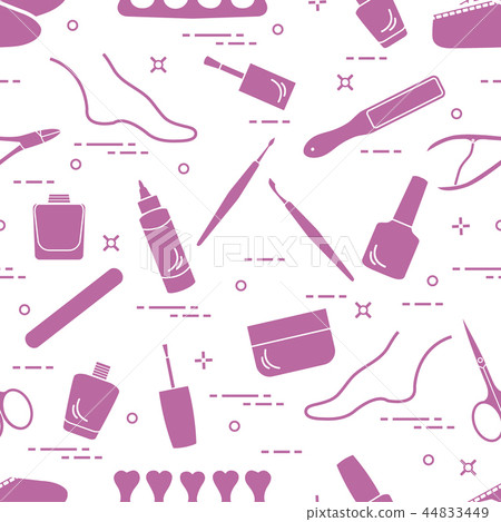 Pattern of manicure and pedicure tools and 44833449