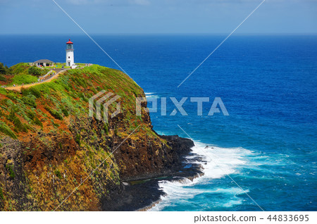 Kilauea lighthouse bay on a sunny day in Kauai Kilauea lighthouse bay on a sunny day in Kauai 44833695