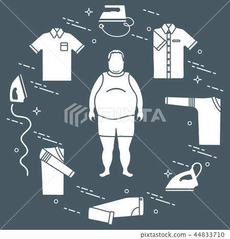 Fat man, irons and different clothes Fat man, irons and different clothes 44833710