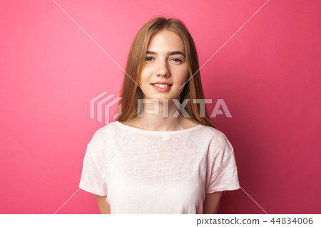 Portrait of a beautiful young girl standing Portrait of a beautiful young girl standing 44834006