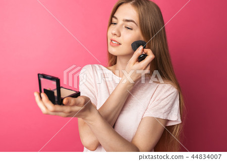 Young beautiful woman enjoys brush Young beautiful woman enjoys brush 44834007