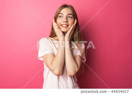 Portrait of a beautiful young girl standing Portrait of a beautiful young girl standing 44834027