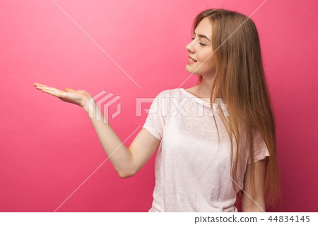Closeup portrait of happy blonde woman Closeup portrait of happy blonde woman 44834145