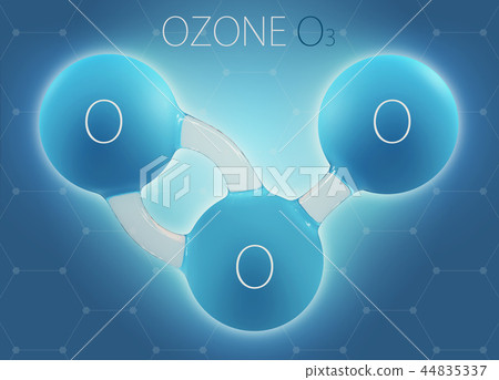 O3 ozone molecule isolated on abstract background O3 ozone molecule isolated on abstract background 44835337
