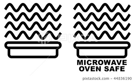 Microwave safe container icon. Simple black lines 44836190