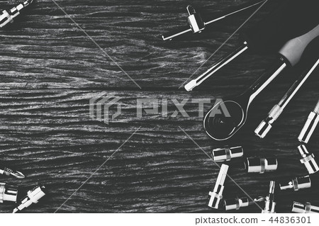 working tools on wooden background. color effect.. working tools on wooden background. color effect.. 44836301