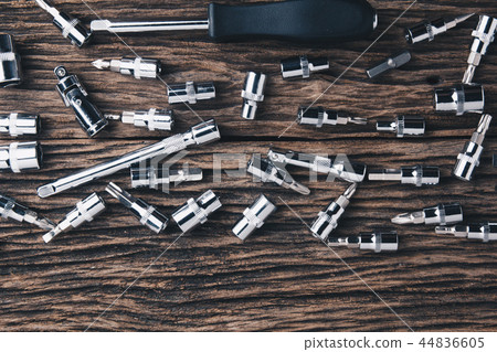 working tools on wooden background. color effect.. working tools on wooden background. color effect.. 44836605
