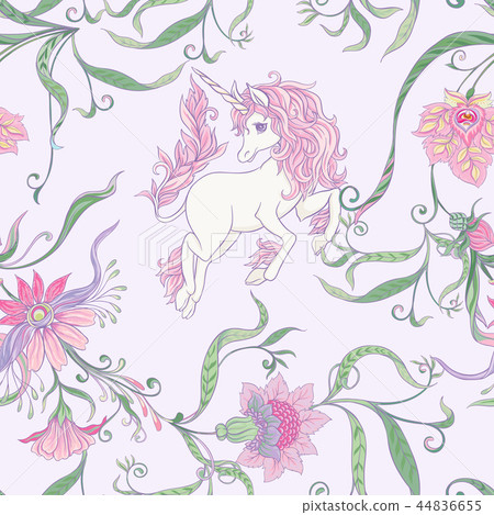 Seamless pattern, background with unicorn Seamless pattern, background with unicorn 44836655
