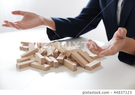 Failure of wooden block symbol for business growth Failure of wooden block symbol for business growth 44837123
