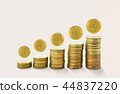 stacks of gold coins income with bitcoin. 44837220