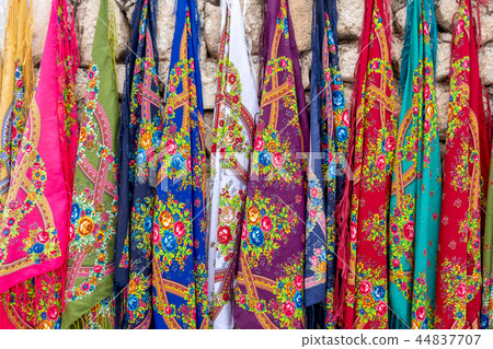 Colorful scarves in street bazaar 44837707