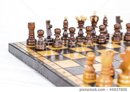 Chess. Chess board. Wooden chess pieces. Strategy 44837808
