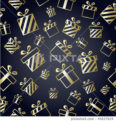 Christmas vector pattern with gold gift boxes... - Stock Illustration ...