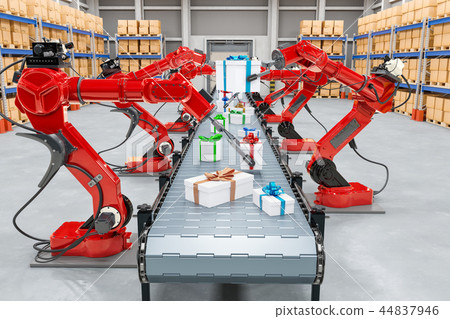 Automatic warehouse gift boxes and robotic arms 44837946